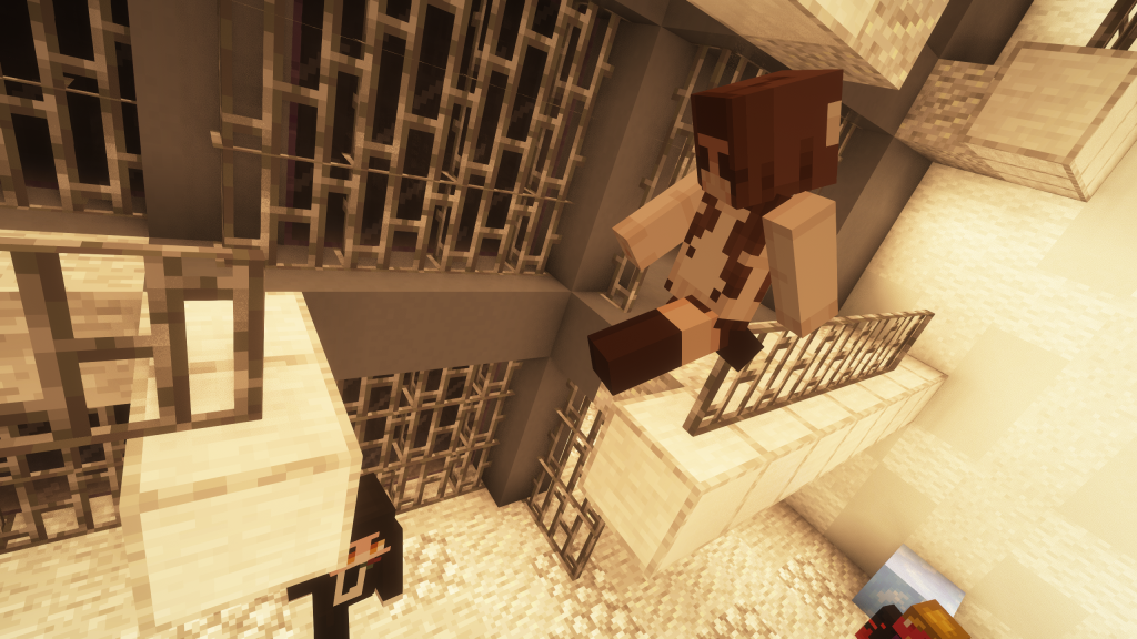 A player jumping the parkour at the event.